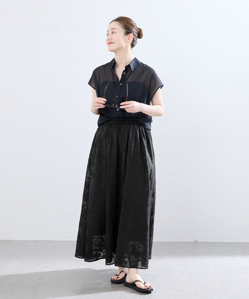 IENA(イエナ)の「シアージャガードボリュームスカート(スカート・レディース・ホワイト/ブラック・38/36)」の7枚目の写真