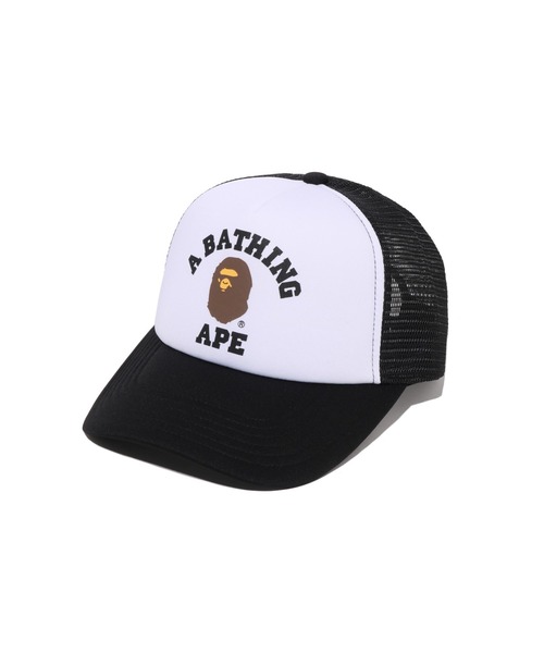 A BATHING APE(アベイシングエイプ)の「COLLEGE MESH CAP(キャップ・メンズ・パープル/ブラック/グリーン/ブラウン/レッド・FREE)」の2枚目の写真