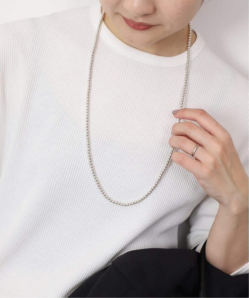 SLOBE IENA(スローブイエナ)の「《追加3》SLOBE メタルビーズネックレス(その他ヘアアクセサリー・レディース・シルバー・FREE)」の4枚目の写真