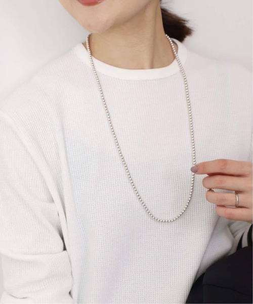 SLOBE IENA(スローブイエナ)の「《追加3》SLOBE メタルビーズネックレス(その他ヘアアクセサリー・レディース・シルバー・FREE)」の5枚目の写真