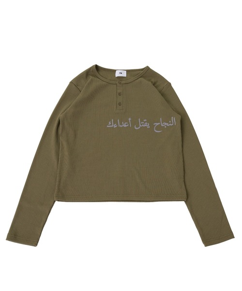 FTW(エフティダブリュー)の「RIB HENRY PRINT TOPS(Tシャツ/カットソー・レディース・ミント/カーキ/ブラック・MEDIUM/SMALL)」の13枚目の写真