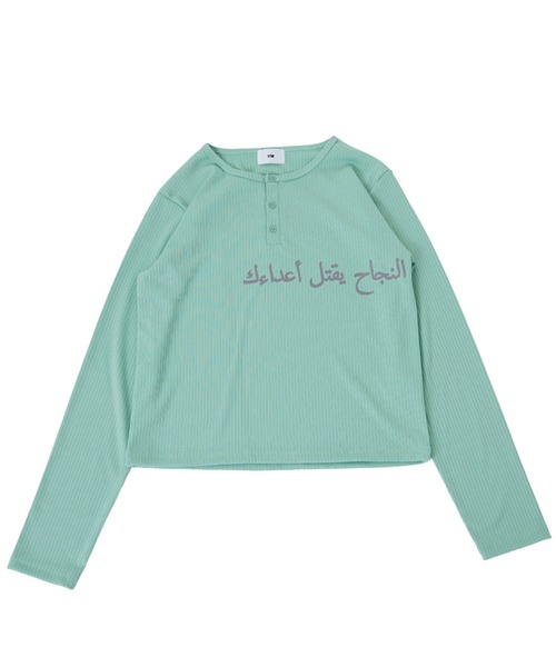 FTW(エフティダブリュー)の「RIB HENRY PRINT TOPS(Tシャツ/カットソー・レディース・ミント/カーキ/ブラック・MEDIUM/SMALL)」の16枚目の写真
