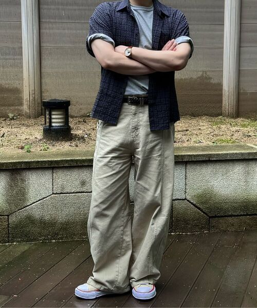 LEIRE（ルアール）の「リンクルシアサーカーチェック半袖シャツ[チャコール]（シャツ/ブラウス・メンズ・その他・MEDIUM/LARGE/X-LARGE）」の8枚目の写真
