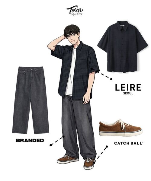 LEIRE（ルアール）の「リンクルシアサーカーチェック半袖シャツ[チャコール]（シャツ/ブラウス・メンズ・その他・MEDIUM/LARGE/X-LARGE）」の10枚目の写真