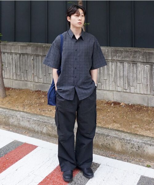 LEIRE（ルアール）の「リンクルシアサーカーチェック半袖シャツ[チャコール]（シャツ/ブラウス・メンズ・その他・MEDIUM/LARGE/X-LARGE）」の17枚目の写真