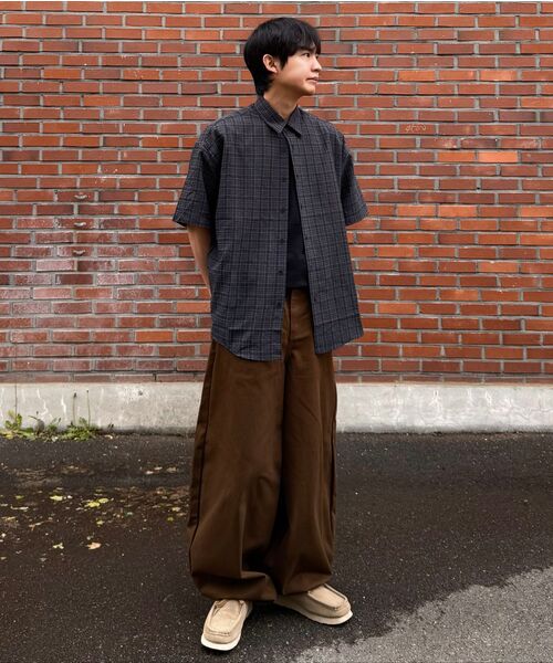 LEIRE（ルアール）の「リンクルシアサーカーチェック半袖シャツ[チャコール]（シャツ/ブラウス・メンズ・その他・MEDIUM/LARGE/X-LARGE）」の20枚目の写真