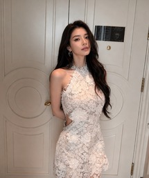 フラワーレース クチュールミニドレス