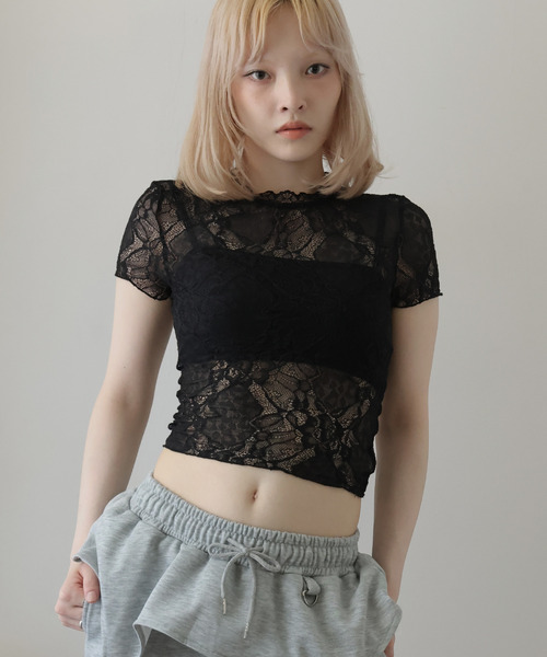 Ulysses(ユリシス)の「ストレッチシアーレーストップス(Tシャツ/カットソー・レディース・ホワイト/ブラウン/ブラック・F)」の3枚目の写真