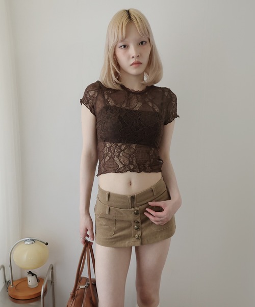 Ulysses(ユリシス)の「ストレッチシアーレーストップス(Tシャツ/カットソー・レディース・ホワイト/ブラウン/ブラック・F)」の14枚目の写真