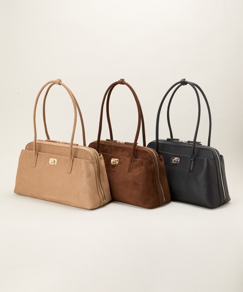 LE VERNIS(ル・ベルニ)の「LE VERNIS(ル・ベルニ)Wide boston bag M(ボストンバッグ・レディース・ブラック/ベージュ/ブラウン・FREE)」の5枚目の写真