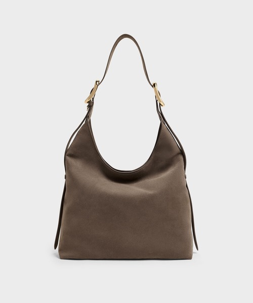 CHARLES & KEITH(チャールズ & キース)の「Aislin アシュリン ホーボーバッグ(ショルダーバッグ・レディース・レディッシュグレー・L)」の1枚目の写真