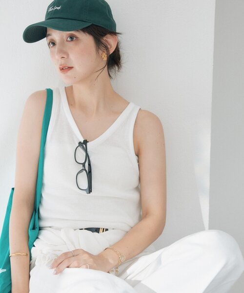 RIVE DROITE（リヴドロワ）の「予約【A・MONN】【セット着用可】tank KNIT（タンクトップ・レディース・レッド/ブラック/オフホワイト・FREE）」の2枚目の写真