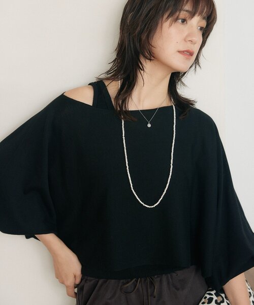 RIVE DROITE（リヴドロワ）の「予約【A・MONN】【セット着用可】tank KNIT（タンクトップ・レディース・レッド/ブラック/オフホワイト・FREE）」の7枚目の写真