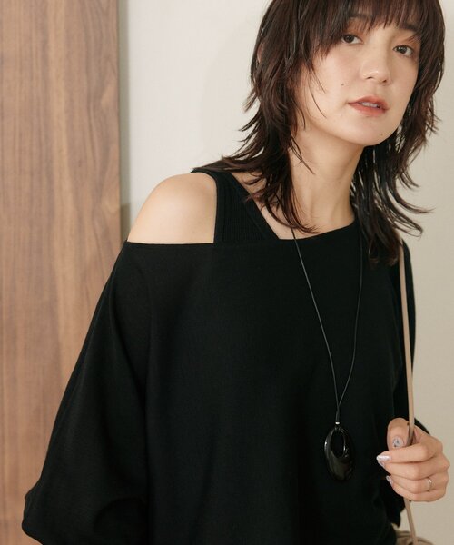 RIVE DROITE（リヴドロワ）の「予約【A・MONN】【セット着用可】tank KNIT（タンクトップ・レディース・レッド/ブラック/オフホワイト・FREE）」の8枚目の写真