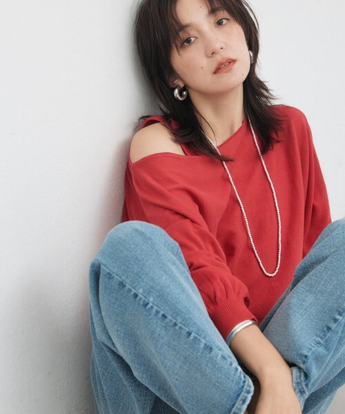RIVE DROITE（リヴドロワ）の「予約【A・MONN】【セット着用可】tank KNIT（タンクトップ・レディース・レッド/ブラック/オフホワイト・FREE）」の5枚目の写真