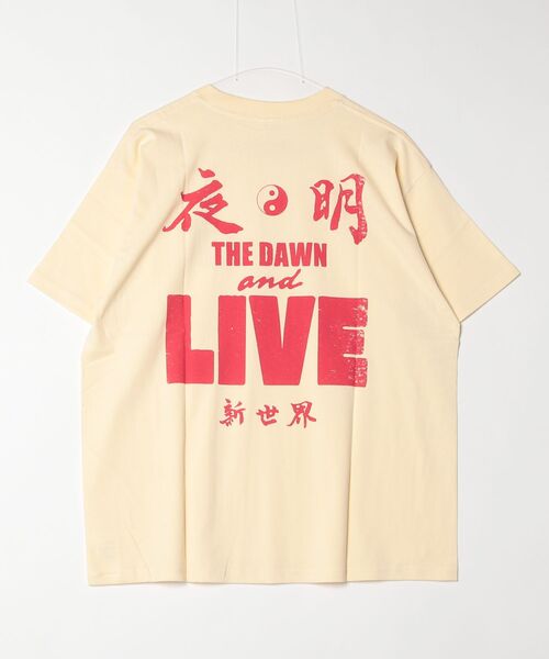 Beyond Basics(ビヨンド ベーシックス)の「NEW YOAKE POST - 夜明け(Tシャツ/カットソー・メンズ・ピンク/ブラック/イエロー・SMALL/X-LARGE/LARGE/MEDIUM)」の4枚目の写真