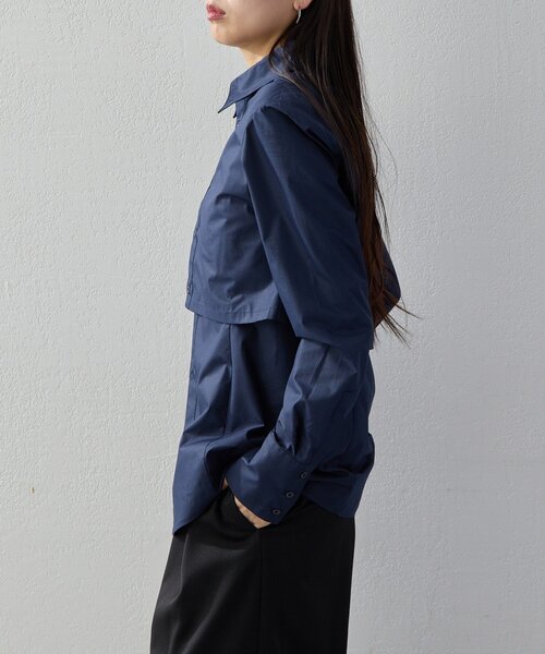 UNFORM(アンフォーム)の「【2026AW Debut】【UNFORM】レイヤードセットシャツ(シャツ/ブラウス・レディース・ネイビー/ホワイト・FREE)」の13枚目の写真