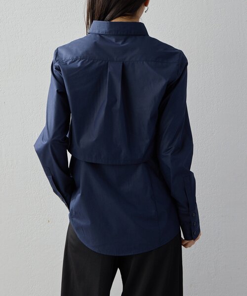UNFORM(アンフォーム)の「【2026AW Debut】【UNFORM】レイヤードセットシャツ(シャツ/ブラウス・レディース・ネイビー/ホワイト・FREE)」の14枚目の写真