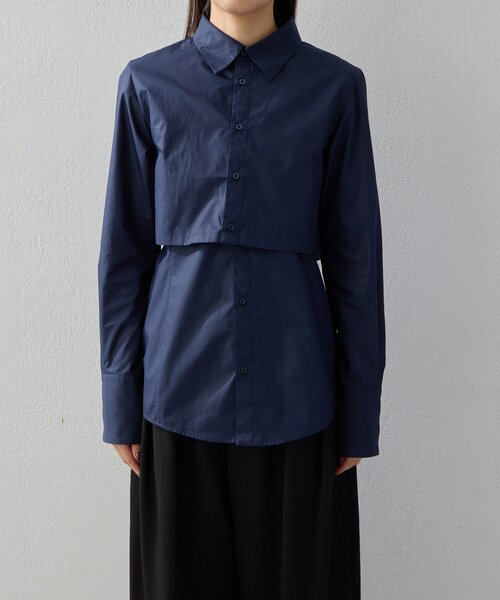 UNFORM(アンフォーム)の「【2026AW Debut】【UNFORM】レイヤードセットシャツ(シャツ/ブラウス・レディース・ネイビー/ホワイト・FREE)」の20枚目の写真