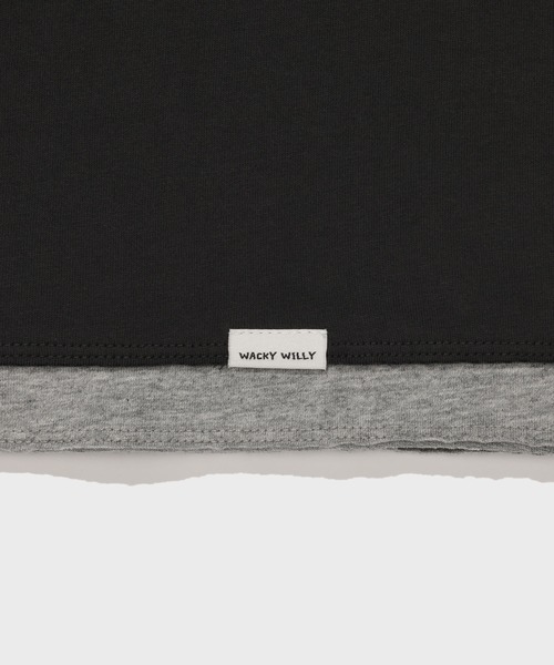 Wacky WiLLy(ワッキーウィリー)の「WOMEN'S LAYERED BUTTON SHORT SLEEVE T-SHIRT(Tシャツ/カットソー・レディース・ベージュ/チャコールグレー・MEDIUM/SMALL)」の14枚目の写真