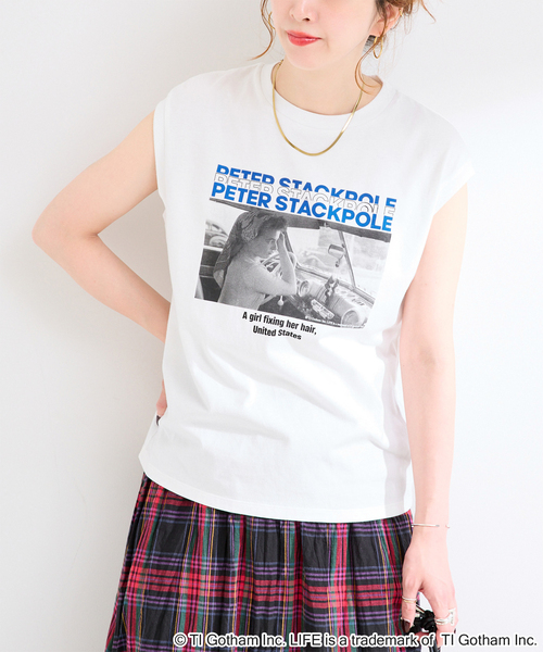GOOD ROCK SPEED(グッドロックスピード)の「GOOD ROCK SPEED LIFE PICTURE COLLECTION Sleeveless shirts 2(Tシャツ/カットソー・レディース・ベージュ/ホワイト/ホワイト系その他・FREE)」の1枚目の写真