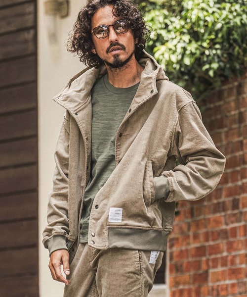 wjk reluxe(ダブルジェーケーリラックス)の「mpa4183- Corduroy Hoodie コーデュロイパーカー(WR26W-14)(パーカー・メンズ・チャコール/グレイッシュベージュ/ホワイト・L/M/S)」の3枚目の写真