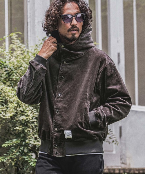 wjk reluxe(ダブルジェーケーリラックス)の「mpa4183- Corduroy Hoodie コーデュロイパーカー(WR26W-14)(パーカー・メンズ・チャコール/グレイッシュベージュ/ホワイト・L/M/S)」の2枚目の写真