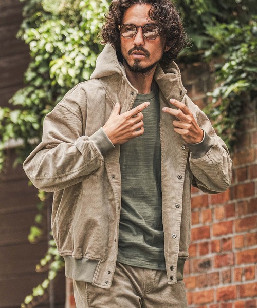 wjk reluxe(ダブルジェーケーリラックス)の「mpa4183- Corduroy Hoodie コーデュロイパーカー(WR26W-14)(パーカー・メンズ・チャコール/グレイッシュベージュ/ホワイト・L/M/S)」の11枚目の写真