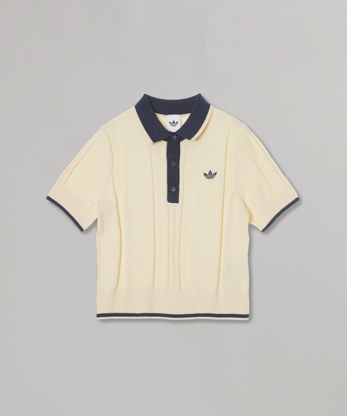 adidas(アディダス)の「CABLE KNIT CALI TEE POLO KT1862(ニット/セーター・レディース・オフホワイト・SMALL/MEDIUM/LARGE)」の1枚目の写真