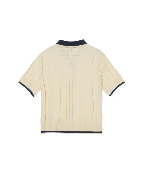 adidas(アディダス)の「CABLE KNIT CALI TEE POLO KT1862(ニット/セーター・レディース・オフホワイト・SMALL/MEDIUM/LARGE)」の3枚目の写真