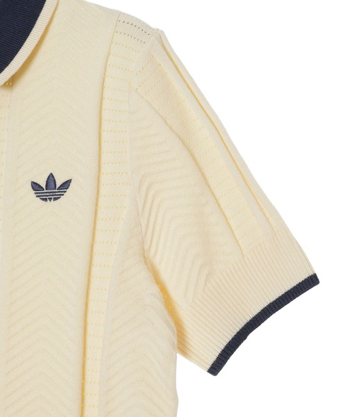 adidas(アディダス)の「CABLE KNIT CALI TEE POLO KT1862(ニット/セーター・レディース・オフホワイト・SMALL/MEDIUM/LARGE)」の5枚目の写真