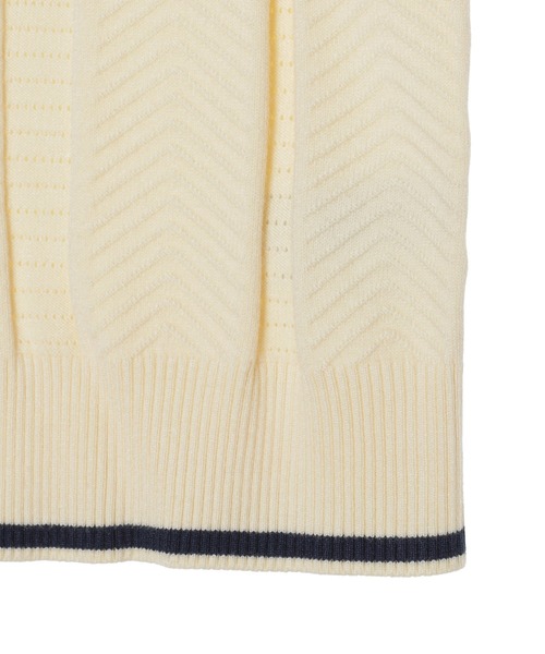 adidas(アディダス)の「CABLE KNIT CALI TEE POLO KT1862(ニット/セーター・レディース・オフホワイト・SMALL/MEDIUM/LARGE)」の6枚目の写真