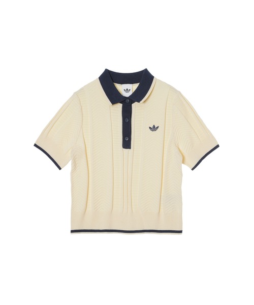 adidas(アディダス)の「CABLE KNIT CALI TEE POLO KT1862(ニット/セーター・レディース・オフホワイト・SMALL/MEDIUM/LARGE)」の2枚目の写真
