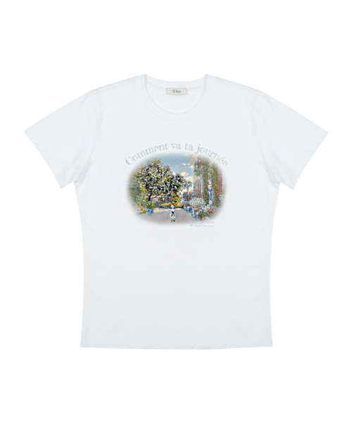 VLETI（ブレッティ）の「Fluttering Leaf Artwork T-shirt (white)（Tシャツ/カットソー・レディース・ホワイト・FREE）」の2枚目の写真