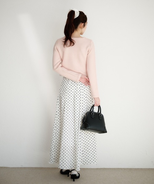 fupel(フぺル)の「gold button knit jacket / ゴールドボタンニットジャケット(ノーカラージャケット・レディース・ネイビー/オフホワイト/ピンク・FREE)」の20枚目の写真