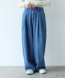 10oz denim pin tuck pants