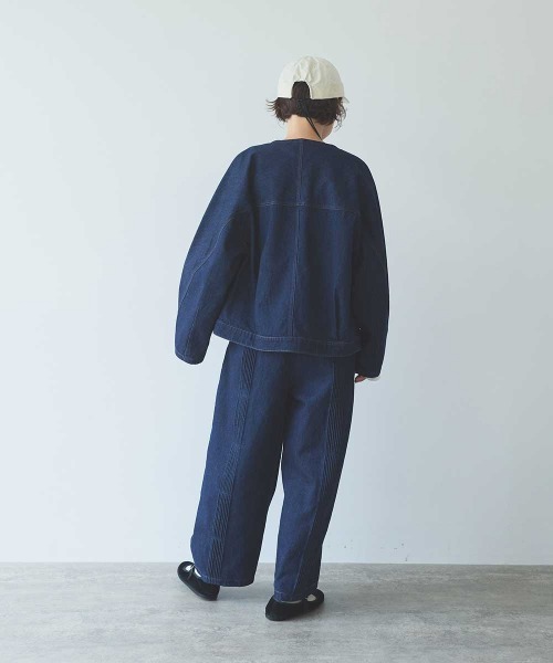 yuni(ユニ )の「10oz denim pin tuck pants(デニムパンツ・レディース・ネイビー/サックスブルー・M/S)」の17枚目の写真