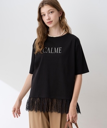 レースドッキングプリントTシャツ【接触冷感・吸水速乾】
