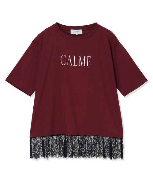 LE SOUK HOLIDAY（ルスークホリデー）の「レースドッキングプリントTシャツ【接触冷感・吸水速乾】（Tシャツ/カットソー・レディース・ワインレッド/ブラック・L/M）」の10枚目の写真