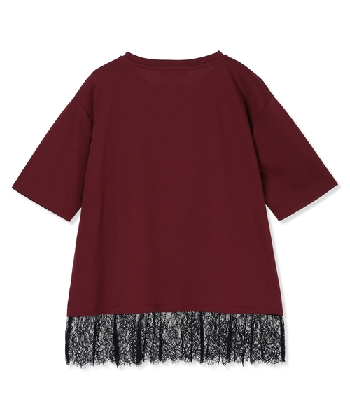 LE SOUK HOLIDAY（ルスークホリデー）の「レースドッキングプリントTシャツ【接触冷感・吸水速乾】（Tシャツ/カットソー・レディース・ワインレッド/ブラック・L/M）」の11枚目の写真