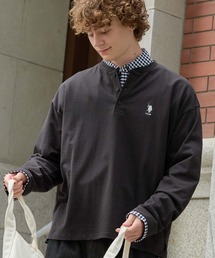 U.S. POLO ASSN.（ユーエスポロアッスン）の「U.S. POLO ASSN. ユーエスポロアッスン 別注 ワンポイント刺繍 ヘンリーネック オーバーサイズ長袖Tシャツ（Tシャツ/カットソー）」