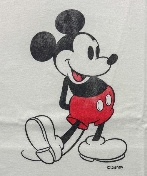 SLICK（スリック）の「【SLICK/スリック】MICKEY MOUSE Printed T-shirt / ミッキーマウス プリントTシャツ / パウダー加工 / オーバーサイズ / ヴィンテージライク（Tシャツ/カットソー・メンズ・ホワイト/ブラック・2/1/3）」の5枚目の写真