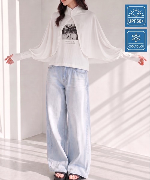 【接触冷感/UPF50+】ボレロラッシュガード/UVケアウェア