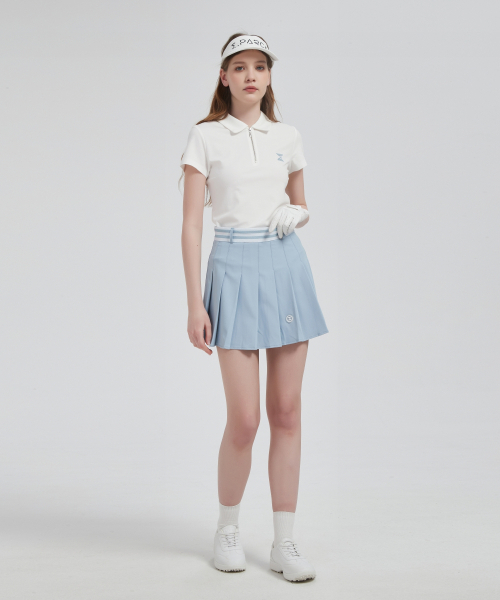 E.PARCA(イパルカ)の「ポエンテキャップスリーブトップス(ポロシャツ・レディース・ホワイト・LARGE/SMALL/MEDIUM)」の6枚目の写真