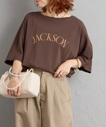 [MICA&DEAL/マイカアンドディール] ワイドシルエット JACKSON ロゴプリントTシャツ