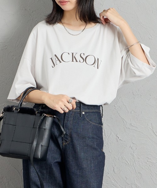 寬版JACKSON Logo印花T恤