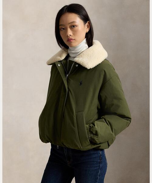 POLO RALPH LAUREN(ポロ ラルフ ローレン)の「ハイパイルカラー ダウン パッファー ジャケット(ダウンジャケット/コート・レディース・グリーン系1・XXS/XS/L/M/S)」の1枚目の写真