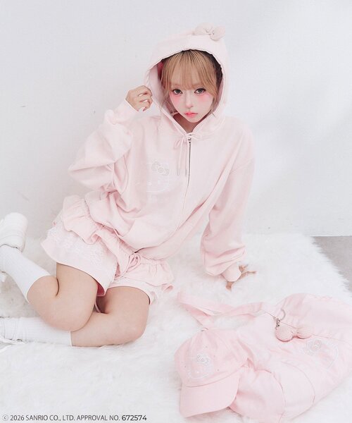 OLIVE des OLIVE（オリーブデオリーブ）の「HELLO KITTY キャリーオンボストンバッグ（ボストンバッグ・レディース・ピンク/ブラック・FREE）」の7枚目の写真