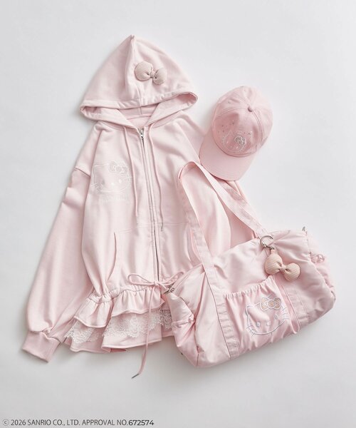 OLIVE des OLIVE（オリーブデオリーブ）の「HELLO KITTY キャリーオンボストンバッグ（ボストンバッグ・レディース・ピンク/ブラック・FREE）」の22枚目の写真