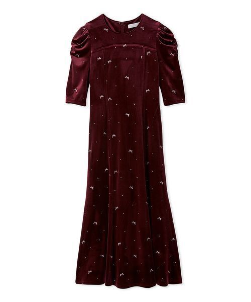 CELFORD(セルフォード)の「リボンドット刺繍ベロアワンピース(ワンピース・レディース・ブラック/クリーム・36/38)」の14枚目の写真